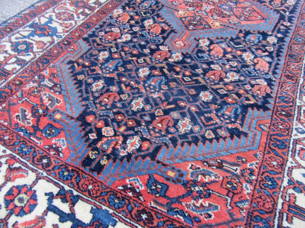 BEAUTIFUL ATTRACTIVE LARGE ANTIQUE KURDISH RUG. FINE LUMINOUS COLOURS & HERATI PATTERN. View XXI