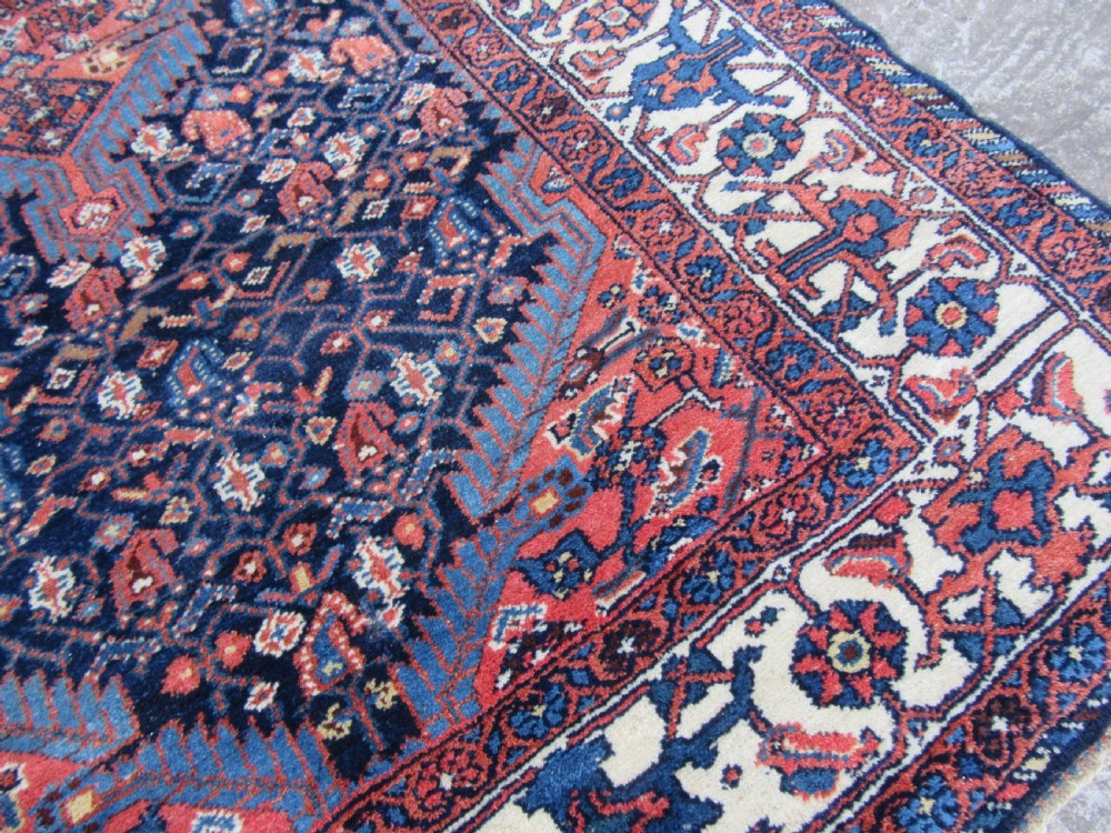 BEAUTIFUL ATTRACTIVE LARGE ANTIQUE KURDISH RUG. FINE LUMINOUS COLOURS & HERATI PATTERN. View XXIV