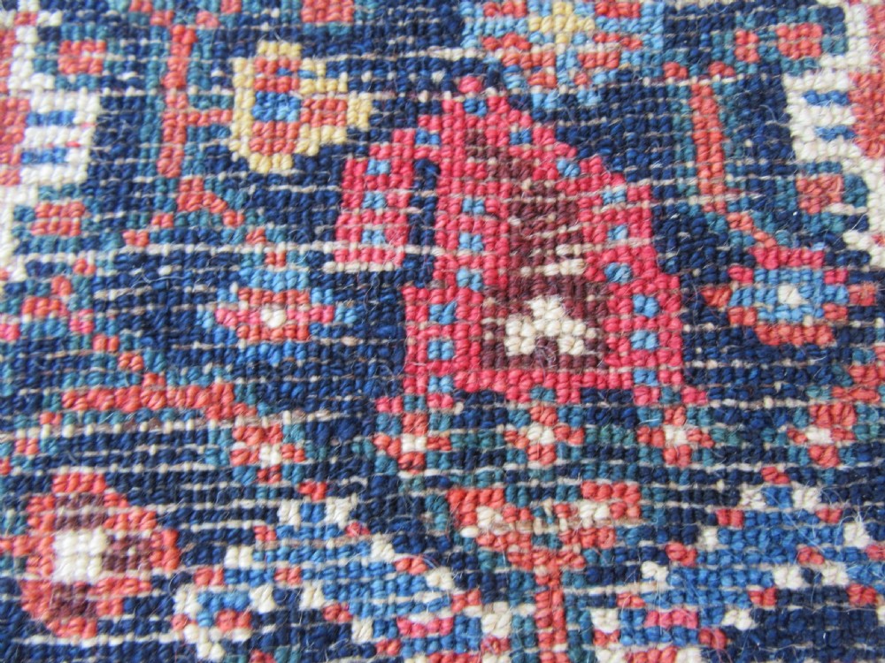 BEAUTIFUL ATTRACTIVE LARGE ANTIQUE KURDISH RUG. FINE LUMINOUS COLOURS & HERATI PATTERN. View XXVII