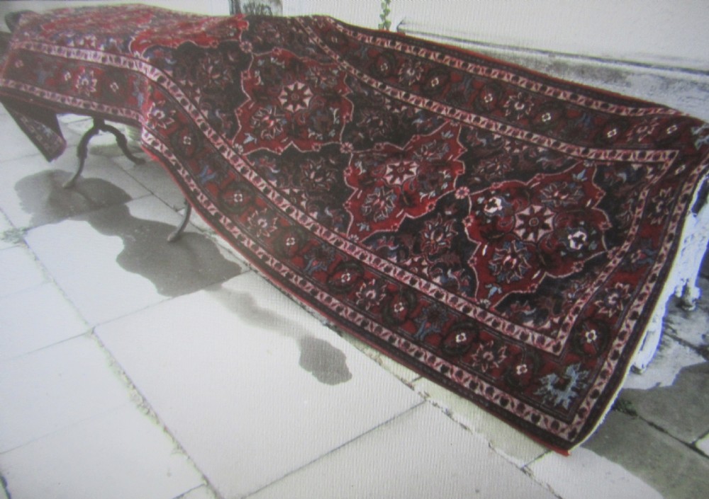 ANTIQUE COUNTRY HOUSE SHABBY CHIC ARAK SARUQ SAROUK LONG RUG RUNNER. SIX MEDALLION CARTOUCHE PATTERN View XXXI
