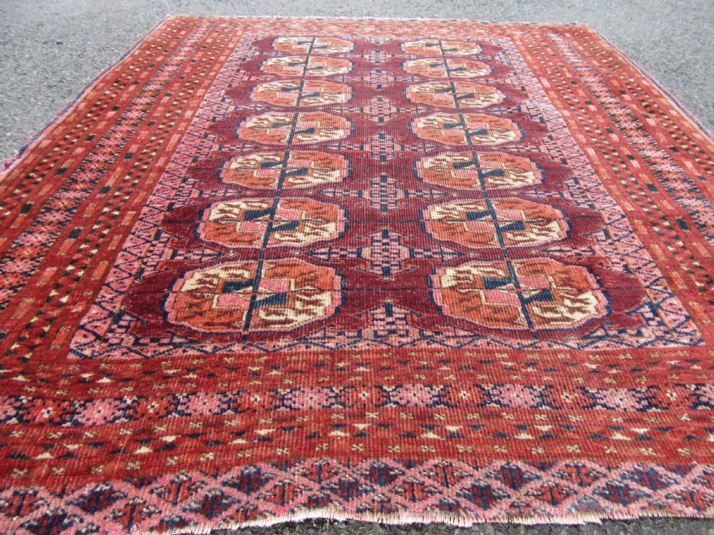 ANTIQUE COUNTRY HOUSE SHABBY CHIC SMALL SARYK TURKMEN RUG. View VI