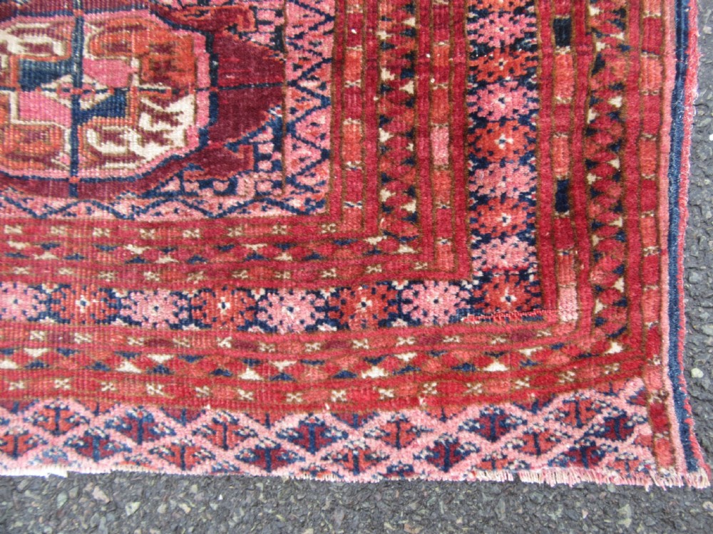 ANTIQUE COUNTRY HOUSE SHABBY CHIC SMALL SARYK TURKMEN RUG. View XIII