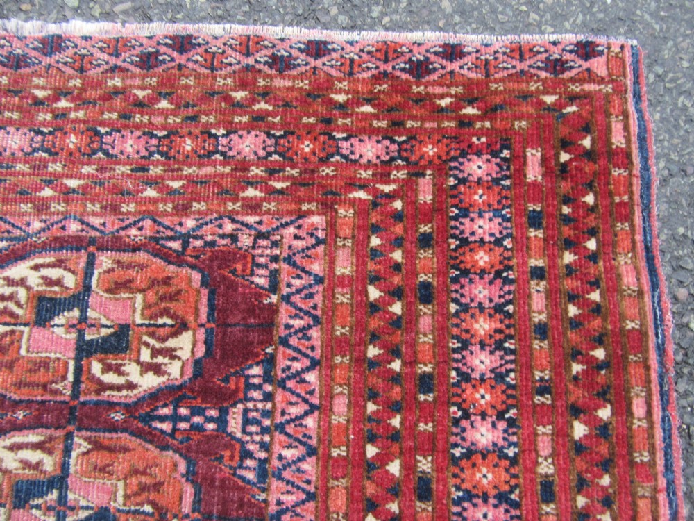 ANTIQUE COUNTRY HOUSE SHABBY CHIC SMALL SARYK TURKMEN RUG. View XIV