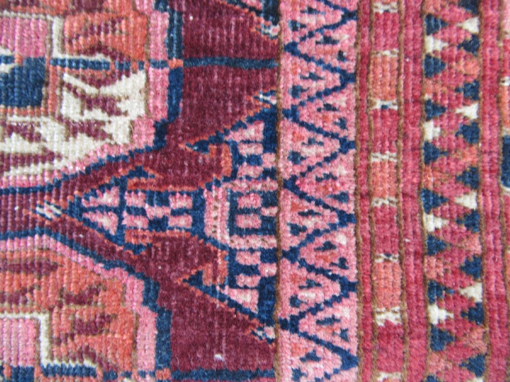 ANTIQUE COUNTRY HOUSE SHABBY CHIC SMALL SARYK TURKMEN RUG. View XVII