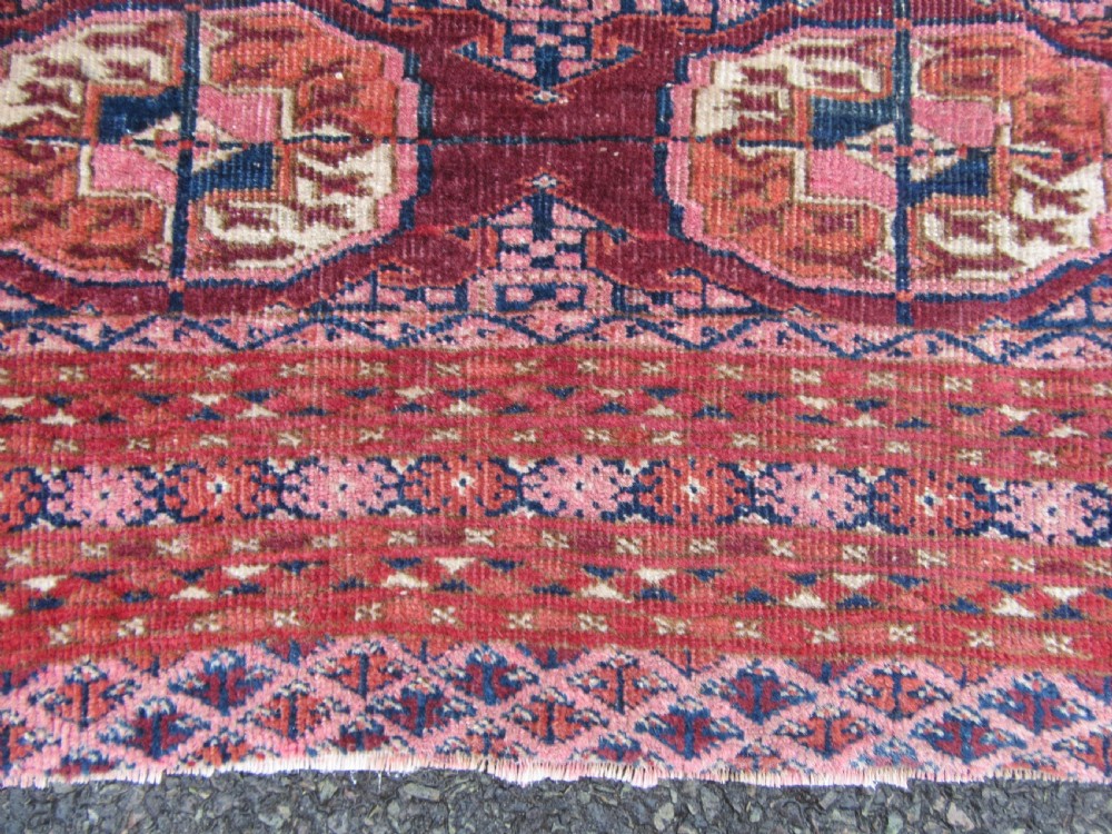 ANTIQUE COUNTRY HOUSE SHABBY CHIC SMALL SARYK TURKMEN RUG. View XVIII