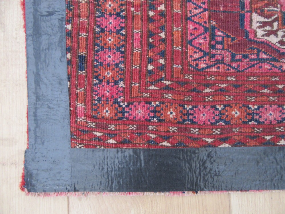 ANTIQUE COUNTRY HOUSE SHABBY CHIC SMALL SARYK TURKMEN RUG. View XX