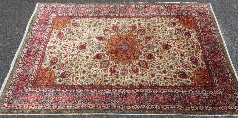 A VERY FINE ANTIQUE INDIAN RUG OF ARDABIL DESIGN. EXCEPTIONAL QUALITY KURK WOOL. View IV