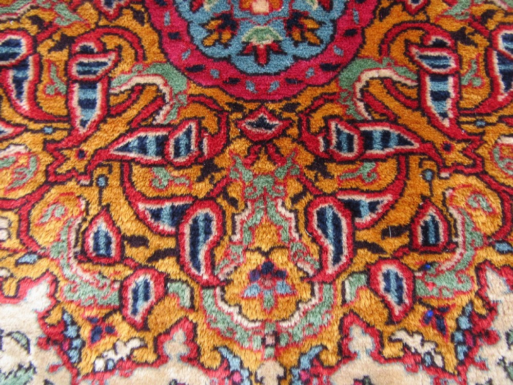 A VERY FINE ANTIQUE INDIAN RUG OF ARDABIL DESIGN. EXCEPTIONAL QUALITY KURK WOOL. View XIX