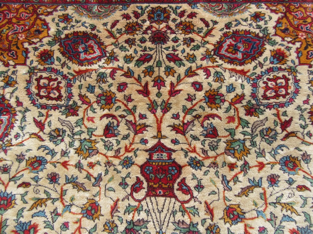A VERY FINE ANTIQUE INDIAN RUG OF ARDABIL DESIGN. EXCEPTIONAL QUALITY KURK WOOL. View XX