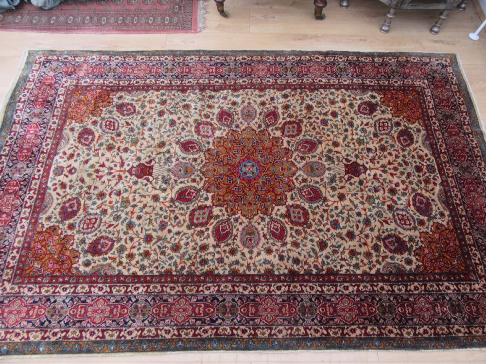 A VERY FINE ANTIQUE INDIAN RUG OF ARDABIL DESIGN. EXCEPTIONAL QUALITY KURK WOOL. View XXVIII