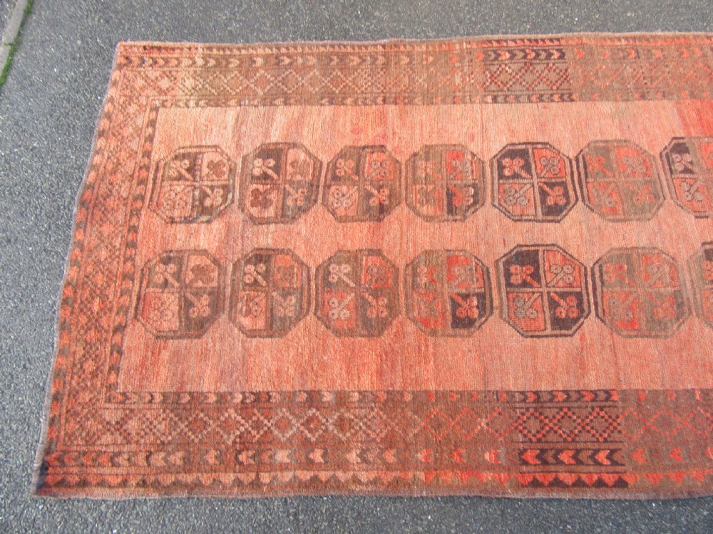 ANTIQUE ERSARI AFGHAN HALL RUNNER LONG RUG. 2ND HALF 19TH CENTURY. LOVELY SOFT COLOUR. View III