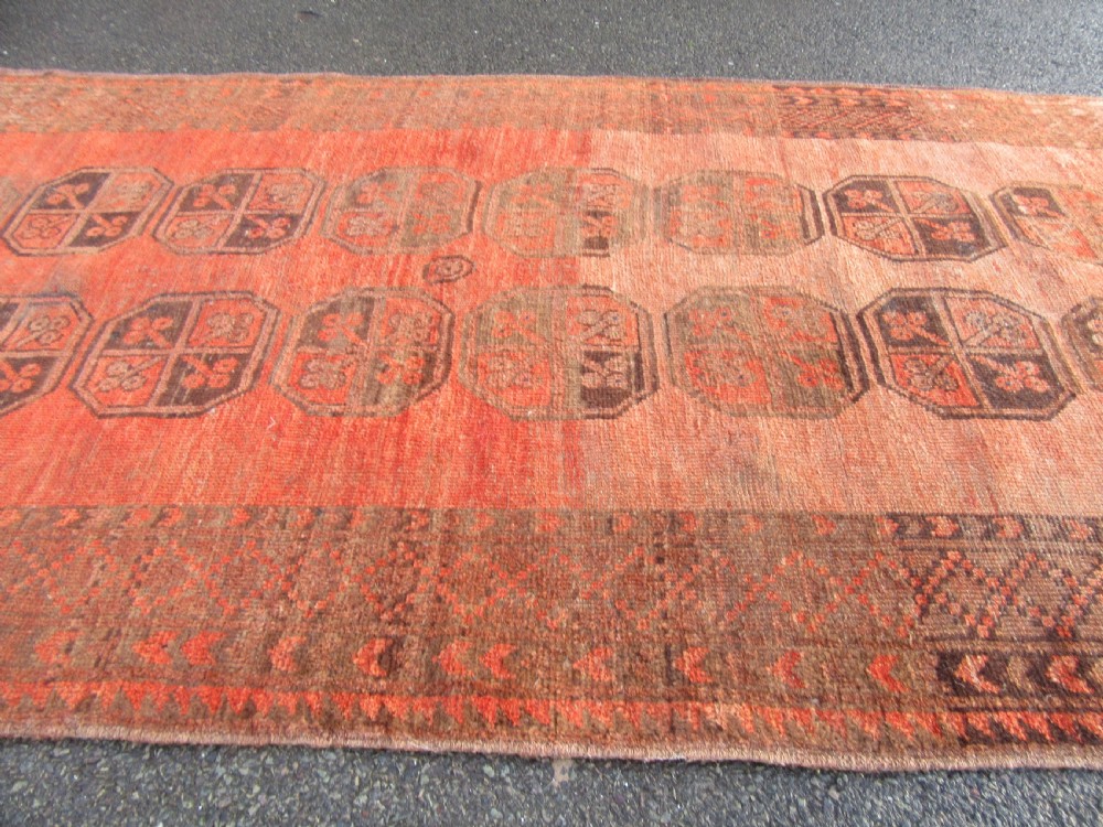 ANTIQUE ERSARI AFGHAN HALL RUNNER LONG RUG. 2ND HALF 19TH CENTURY. LOVELY SOFT COLOUR. View XVIII