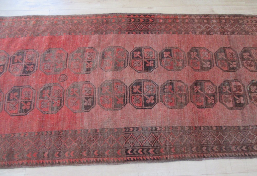 ANTIQUE ERSARI AFGHAN HALL RUNNER LONG RUG. 2ND HALF 19TH CENTURY. LOVELY SOFT COLOUR. View XXVIII