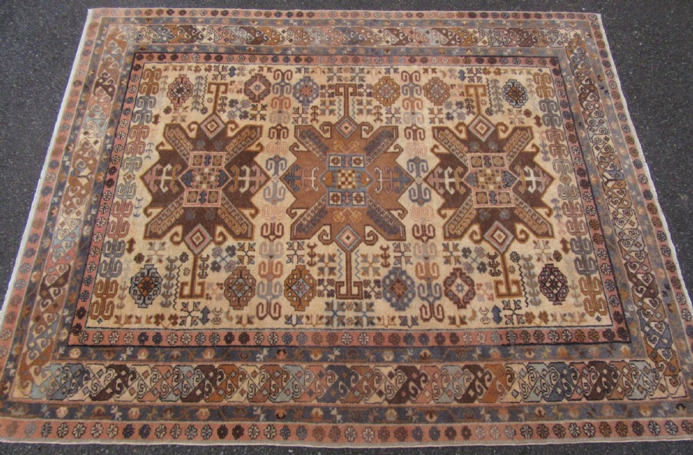 ANTIQUE CAUCASIAN ARMENIAN ERIVAN RUG. WARM SOFT COLOURS. View III