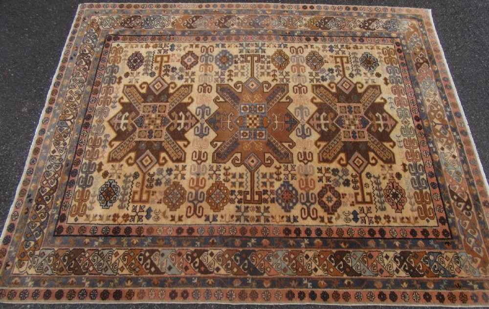 ANTIQUE CAUCASIAN ARMENIAN ERIVAN RUG. WARM SOFT COLOURS. View IV