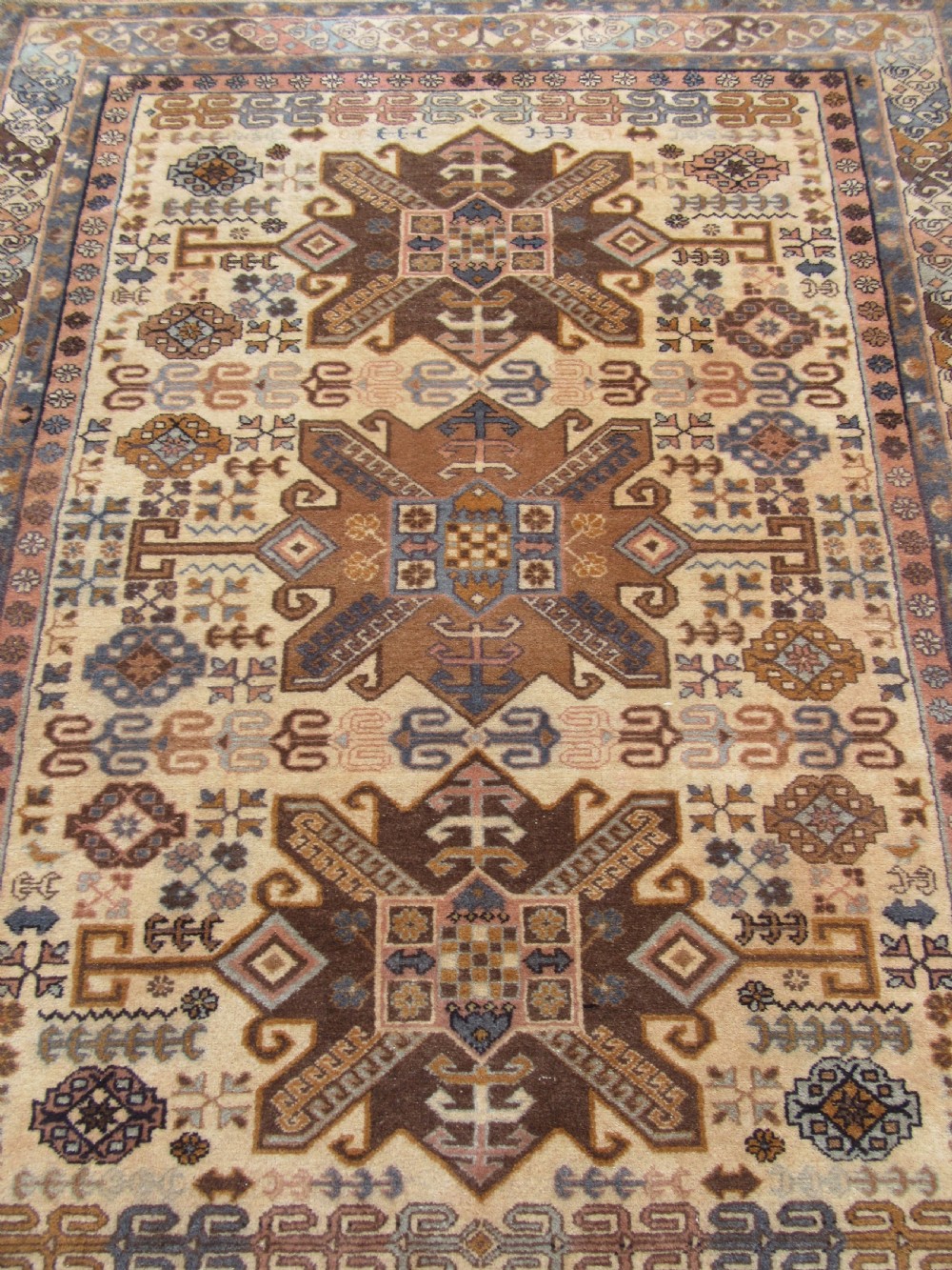 ANTIQUE CAUCASIAN ARMENIAN ERIVAN RUG. WARM SOFT COLOURS. View VII