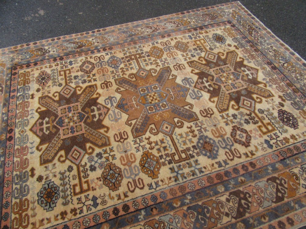 ANTIQUE CAUCASIAN ARMENIAN ERIVAN RUG. WARM SOFT COLOURS. View XIX