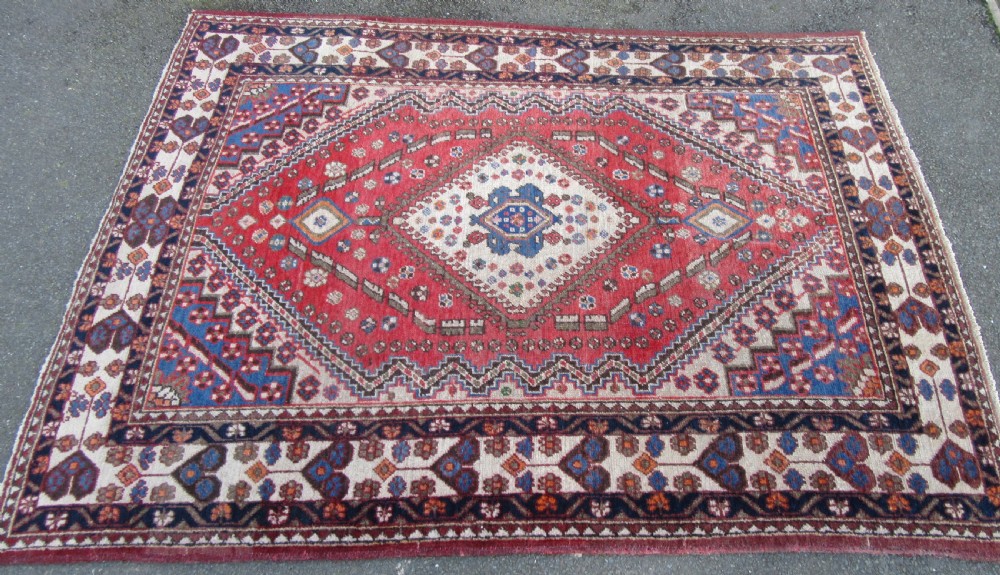 ANTIQUE COUNTRY HOUSE BAKHTIARI KURDISH RUG WITH A QASHQAI RUG PATTERN. 208CM X 159CM. View IV