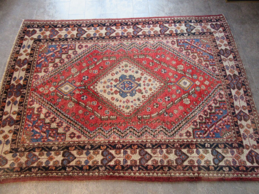 ANTIQUE COUNTRY HOUSE BAKHTIARI KURDISH RUG WITH A QASHQAI RUG PATTERN. 208CM X 159CM. View XXIV