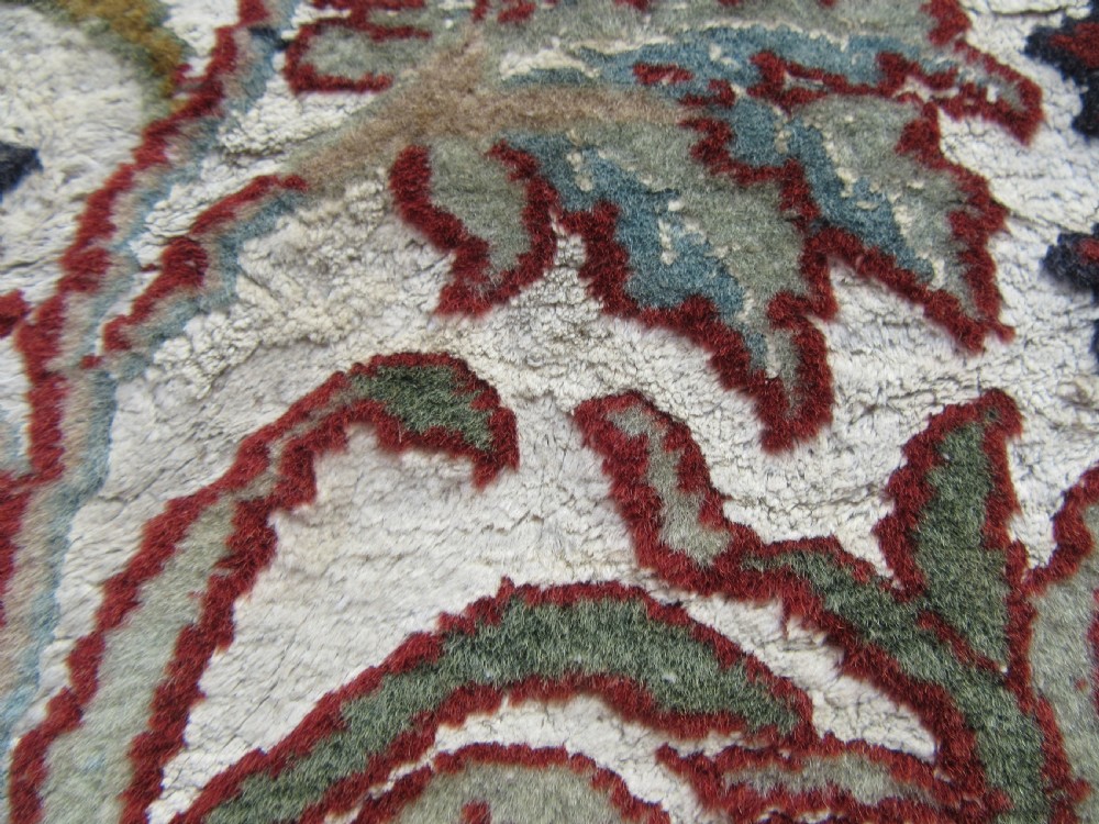 OLD INDIAN KASHMIR SILK & WOOL TREE OF LIFE DESIGN RUG. 180CM X 125CM. View X