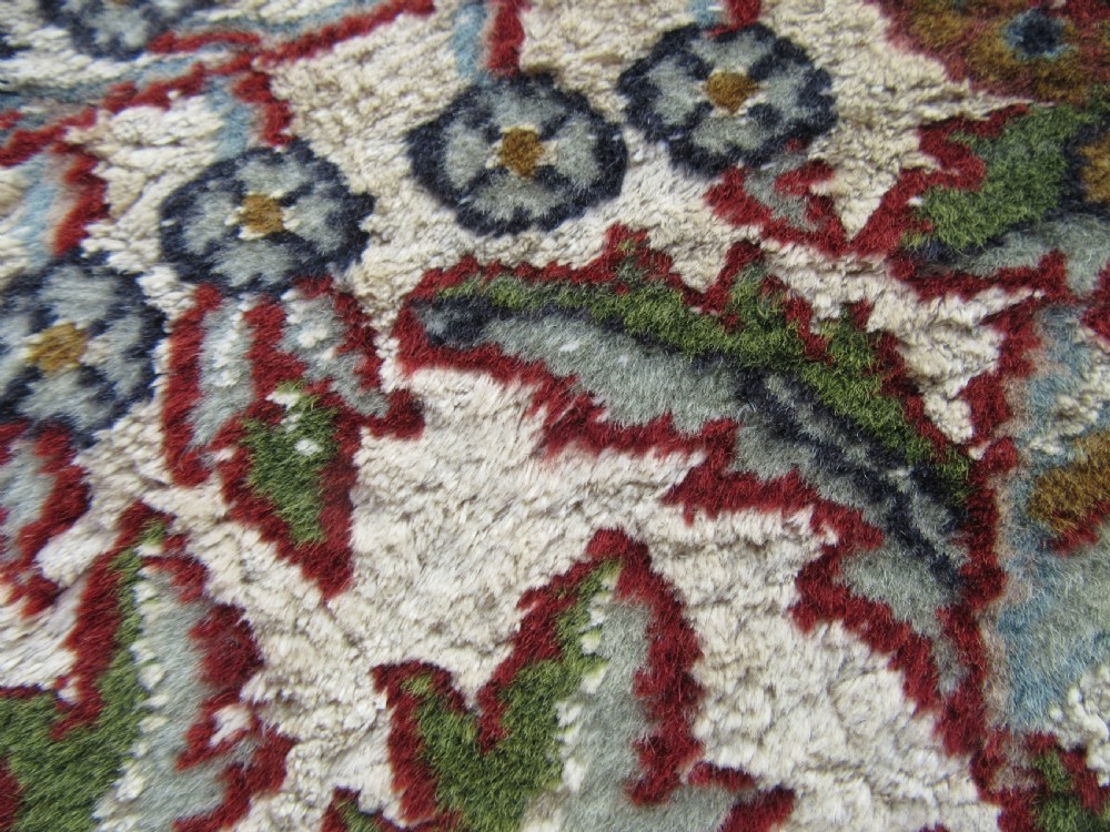 OLD INDIAN KASHMIR SILK & WOOL TREE OF LIFE DESIGN RUG. 180CM X 125CM. View XII