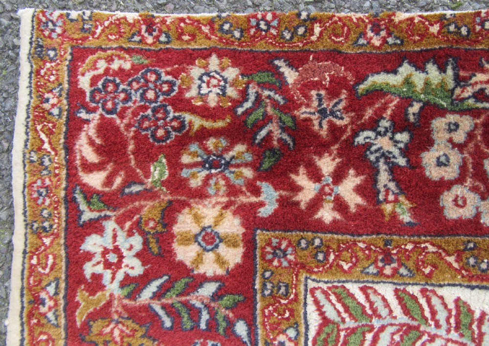 OLD INDIAN KASHMIR SILK & WOOL TREE OF LIFE DESIGN RUG. 180CM X 125CM. View XIII