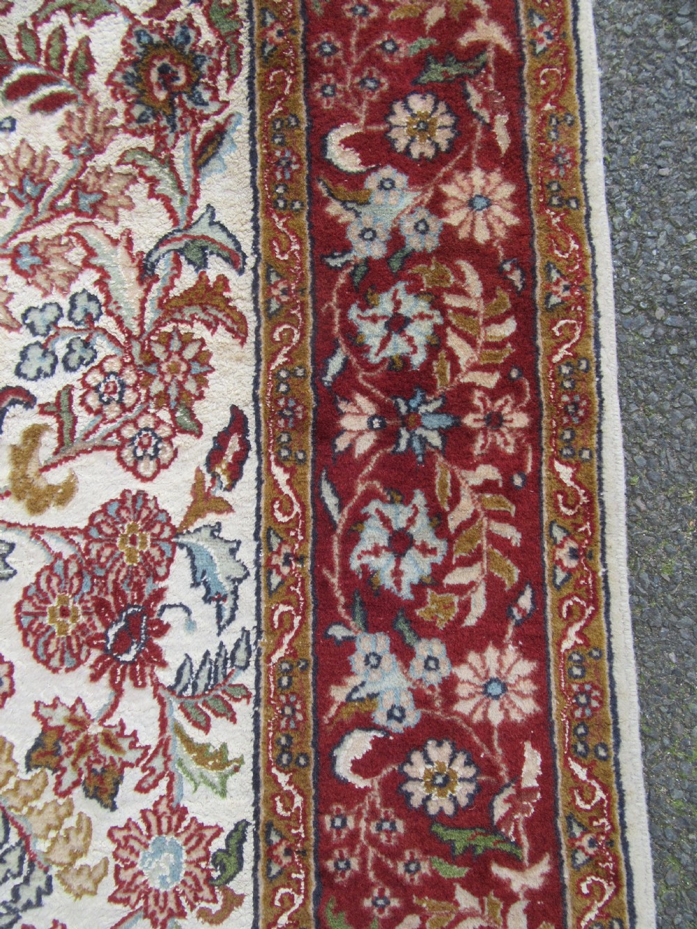 OLD INDIAN KASHMIR SILK & WOOL TREE OF LIFE DESIGN RUG. 180CM X 125CM. View XVI