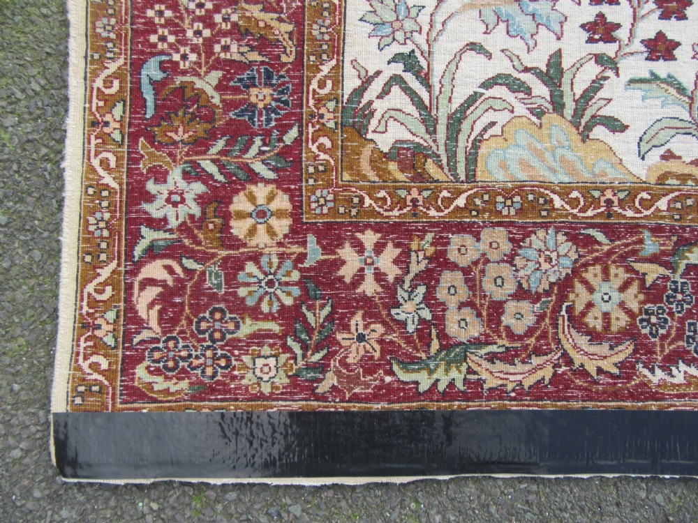 OLD INDIAN KASHMIR SILK & WOOL TREE OF LIFE DESIGN RUG. 180CM X 125CM. View XXIV