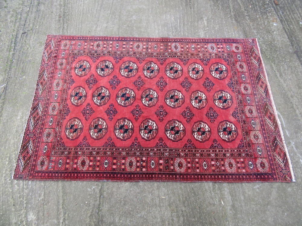ANTIQUE COUNTRY HOUSE SHABBY CHIC AFGHAN TEKKE TURKMEN RUG. View III