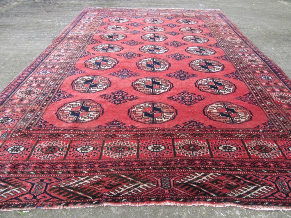 ANTIQUE COUNTRY HOUSE SHABBY CHIC AFGHAN TEKKE TURKMEN RUG. View VI