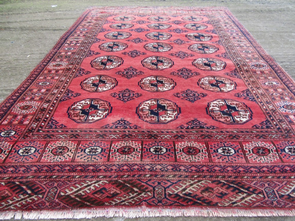 ANTIQUE COUNTRY HOUSE SHABBY CHIC AFGHAN TEKKE TURKMEN RUG. View VII