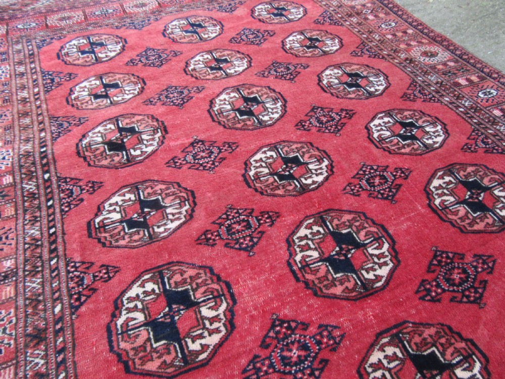 ANTIQUE COUNTRY HOUSE SHABBY CHIC AFGHAN TEKKE TURKMEN RUG. View VIII