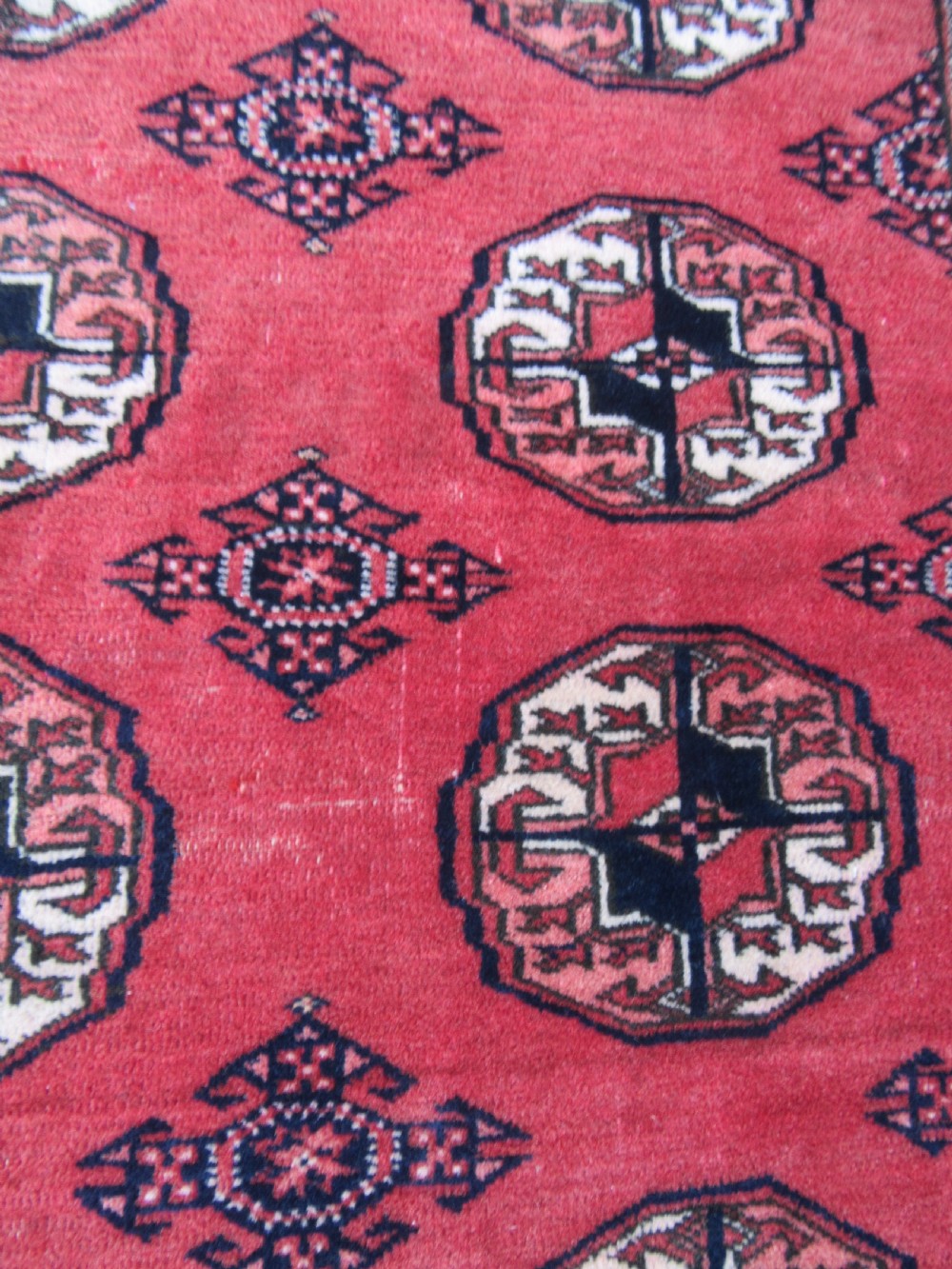 ANTIQUE COUNTRY HOUSE SHABBY CHIC AFGHAN TEKKE TURKMEN RUG. View X