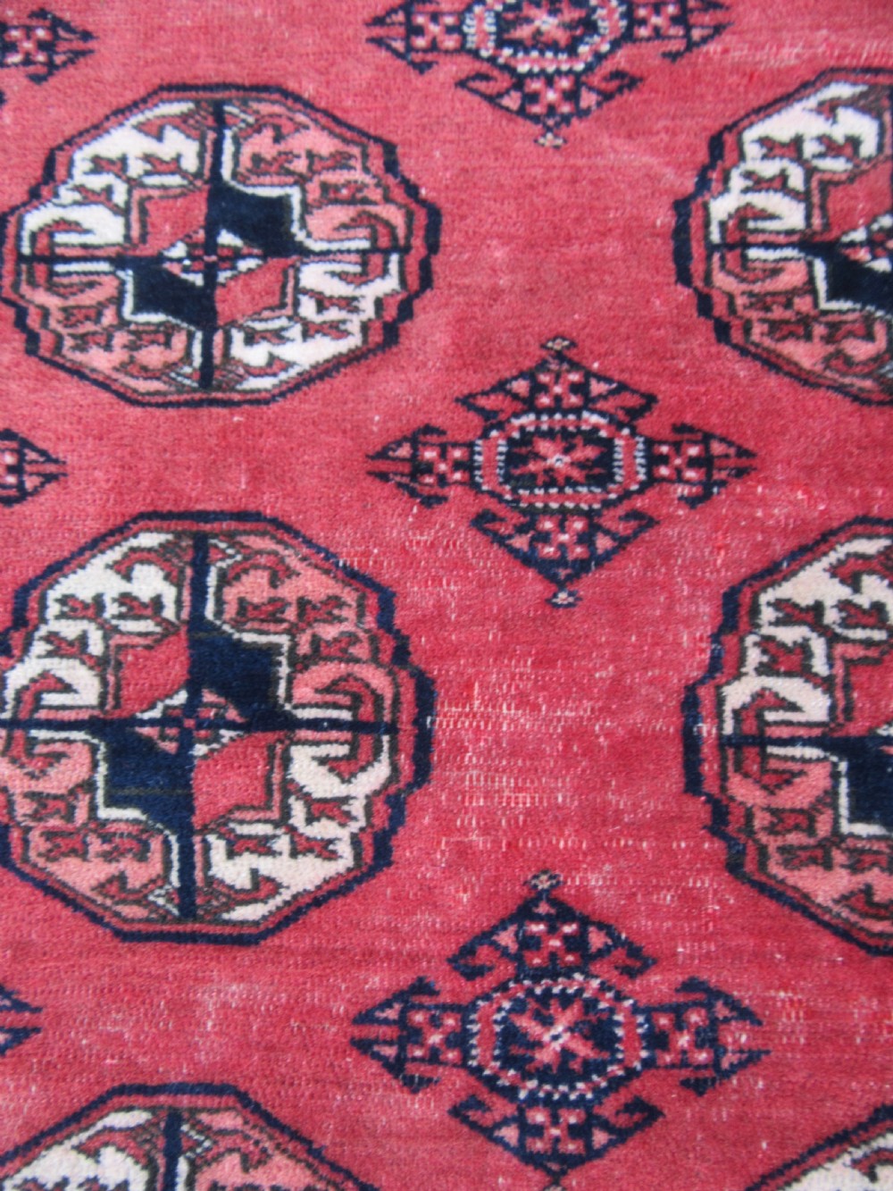 ANTIQUE COUNTRY HOUSE SHABBY CHIC AFGHAN TEKKE TURKMEN RUG. View XI