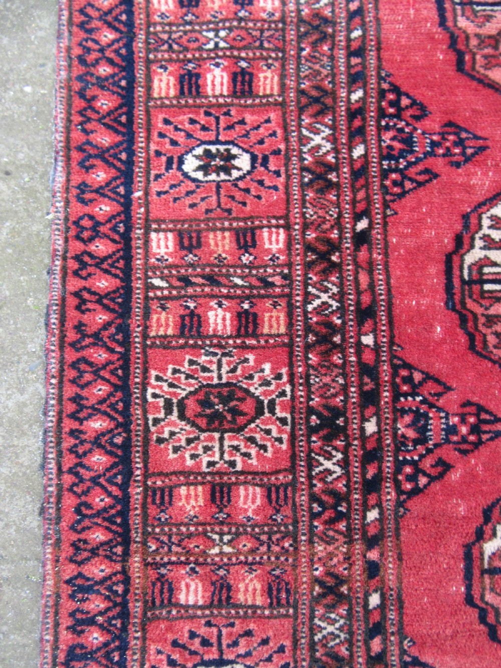ANTIQUE COUNTRY HOUSE SHABBY CHIC AFGHAN TEKKE TURKMEN RUG. View XII