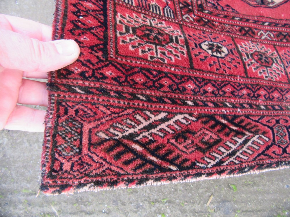 ANTIQUE COUNTRY HOUSE SHABBY CHIC AFGHAN TEKKE TURKMEN RUG. View XIII
