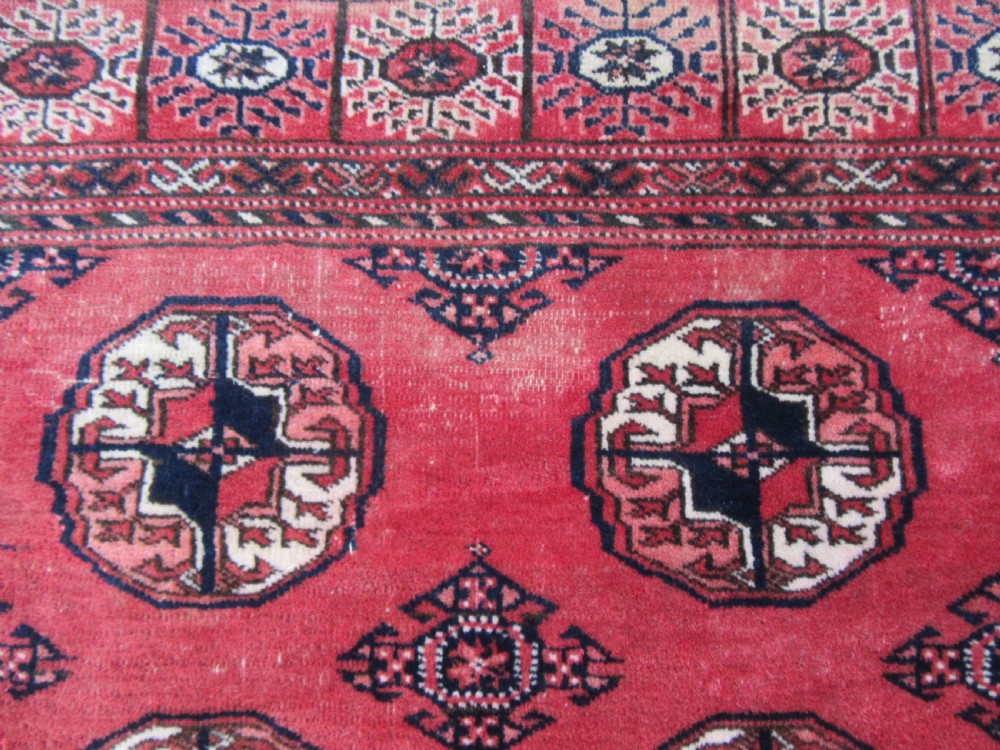 ANTIQUE COUNTRY HOUSE SHABBY CHIC AFGHAN TEKKE TURKMEN RUG. View XV