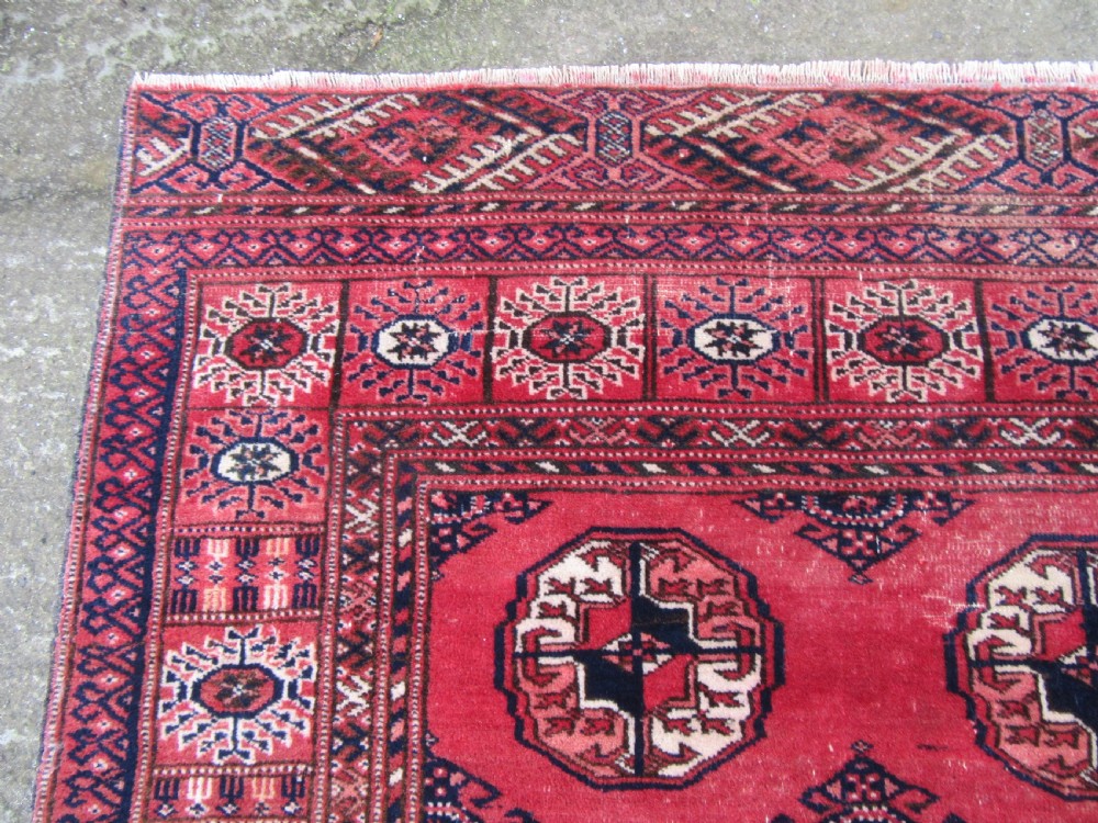 ANTIQUE COUNTRY HOUSE SHABBY CHIC AFGHAN TEKKE TURKMEN RUG. View XVI