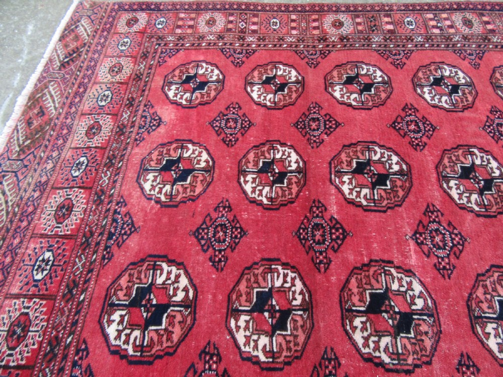 ANTIQUE COUNTRY HOUSE SHABBY CHIC AFGHAN TEKKE TURKMEN RUG. View XVIII