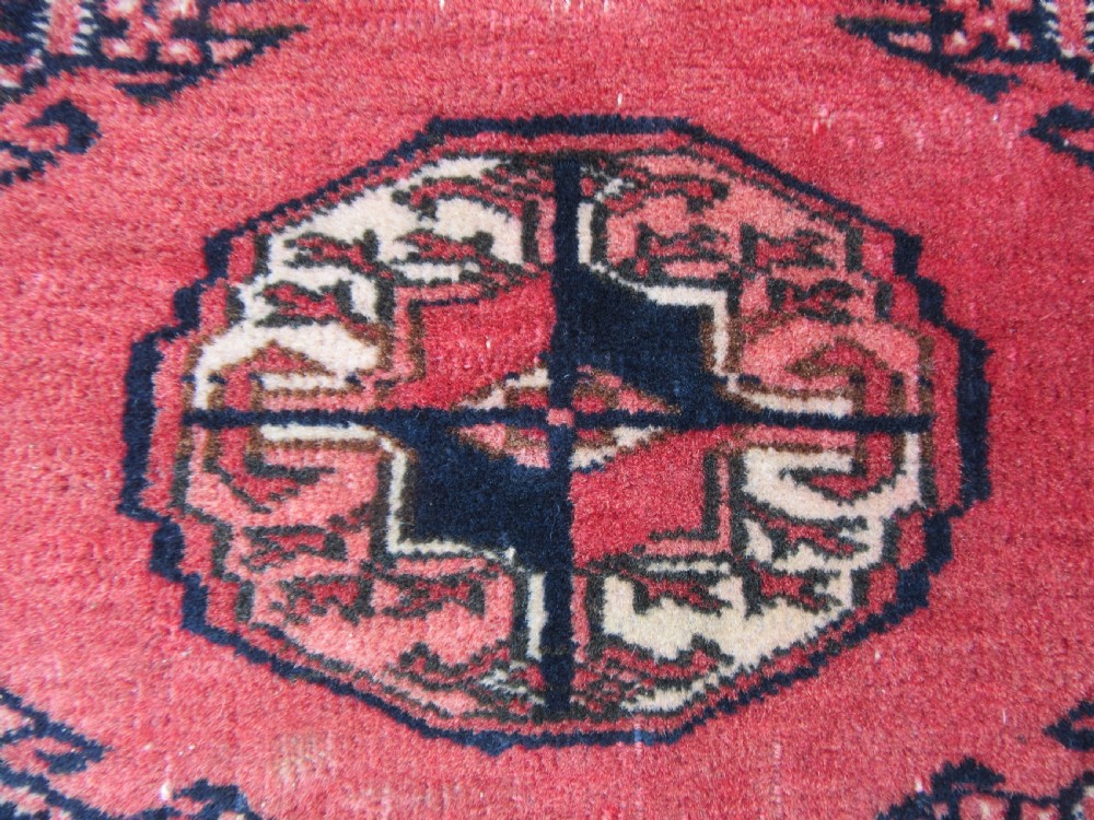ANTIQUE COUNTRY HOUSE SHABBY CHIC AFGHAN TEKKE TURKMEN RUG. View XX