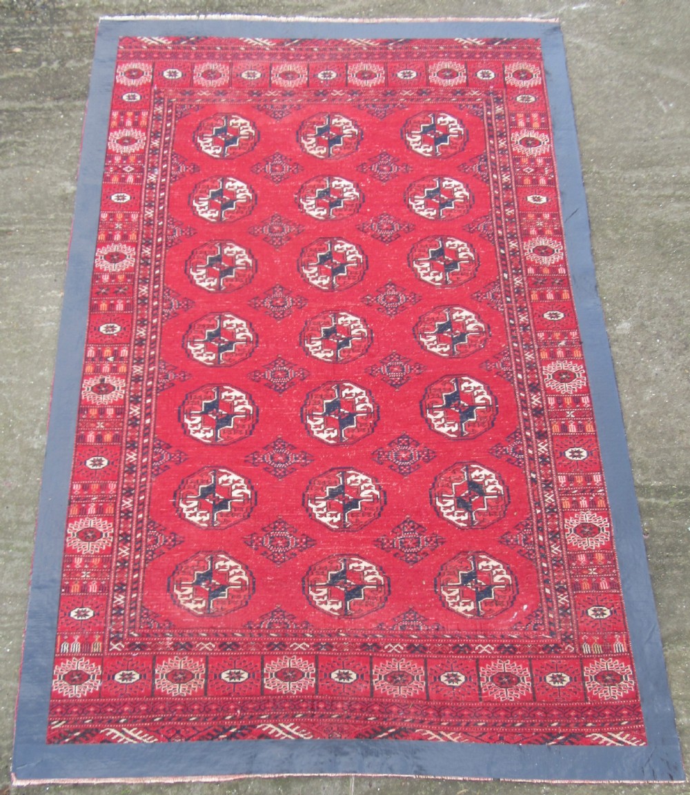 ANTIQUE COUNTRY HOUSE SHABBY CHIC AFGHAN TEKKE TURKMEN RUG. View XXII