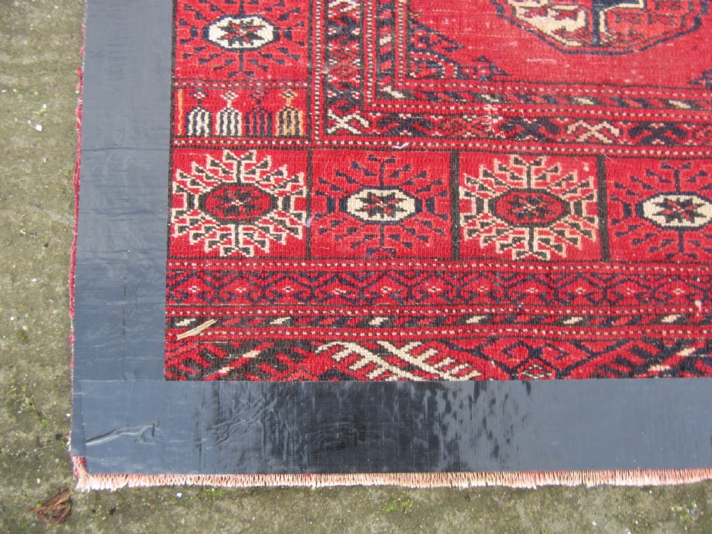 ANTIQUE COUNTRY HOUSE SHABBY CHIC AFGHAN TEKKE TURKMEN RUG. View XXIII