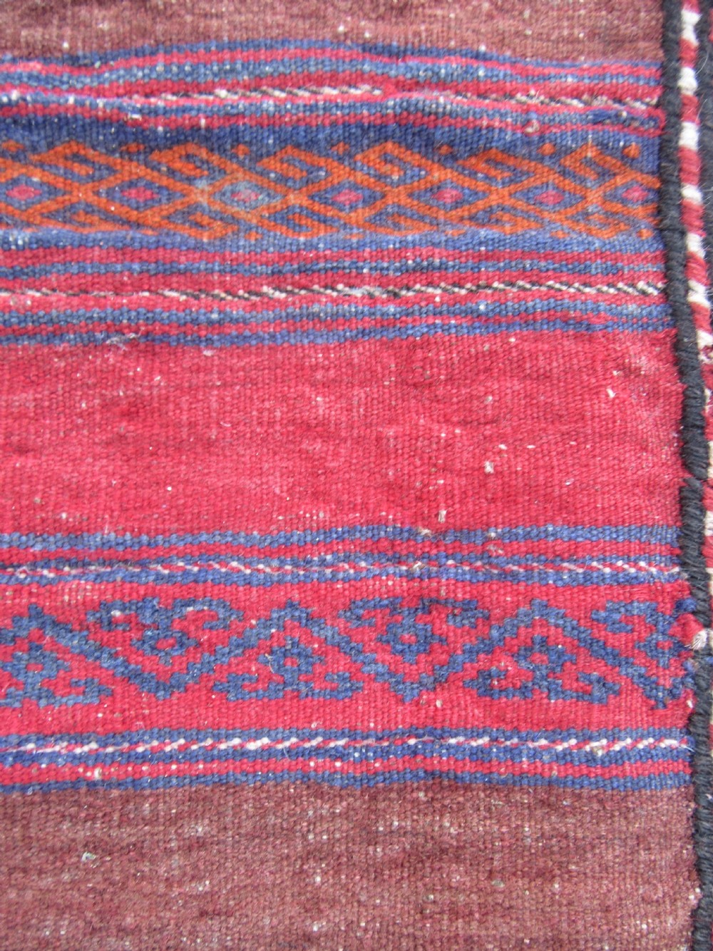 ANTIQUE PERSIAN BALUCH FLAT WEAVE RUG. ATTRACTIVE STRIPED & BROCADED DESIGN View XII