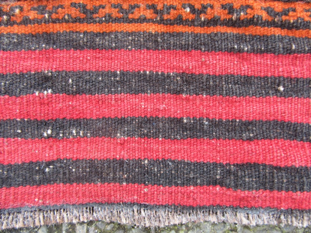 ANTIQUE PERSIAN BALUCH FLAT WEAVE RUG. ATTRACTIVE STRIPED & BROCADED DESIGN View XIV