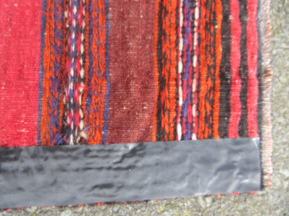 ANTIQUE PERSIAN BALUCH FLAT WEAVE RUG. ATTRACTIVE STRIPED & BROCADED DESIGN View XX