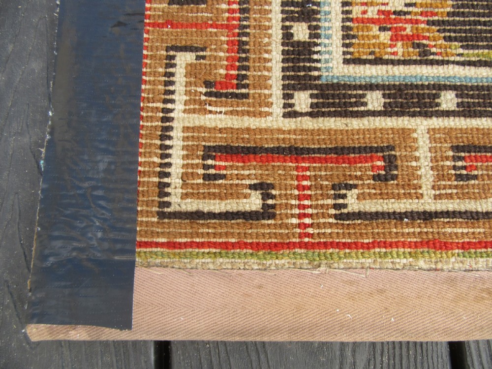 ANTIQUE COUNTRY HOUSE CHINESE TIBETAN RUG. WITH FLOWER SPRIGS & BUTTERFLIES View XX