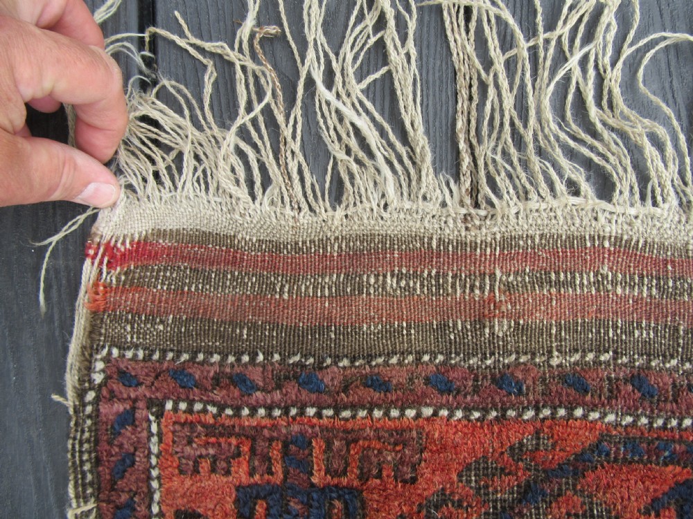 ANTIQUE COUNTRY HOUSE SHABBY CHIC BALUCH RUG. STAR ROSETTE DESIGN View VIII
