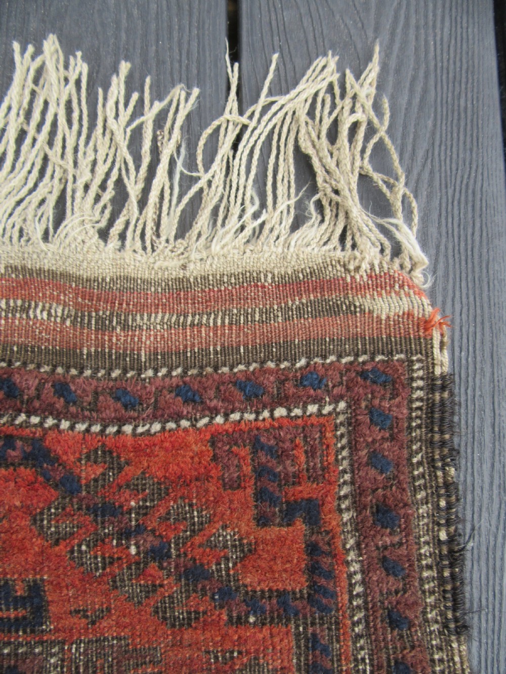 ANTIQUE COUNTRY HOUSE SHABBY CHIC BALUCH RUG. STAR ROSETTE DESIGN View IX