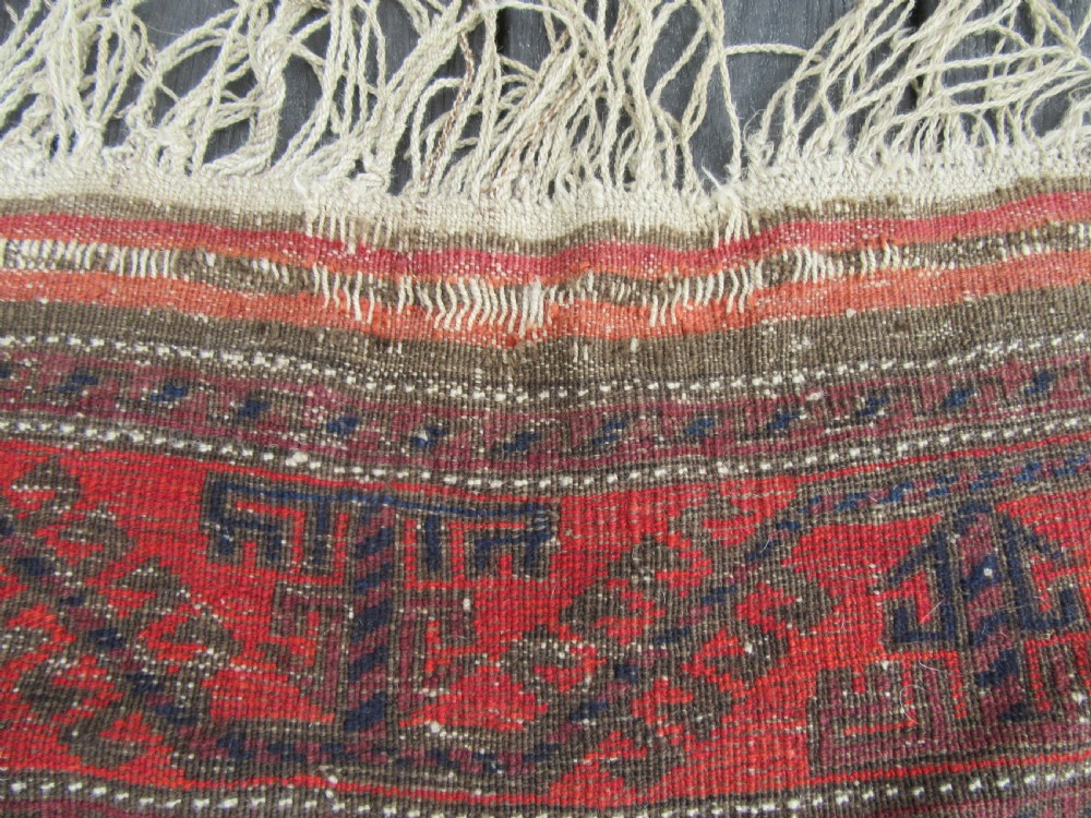 ANTIQUE COUNTRY HOUSE SHABBY CHIC BALUCH RUG. STAR ROSETTE DESIGN View XX