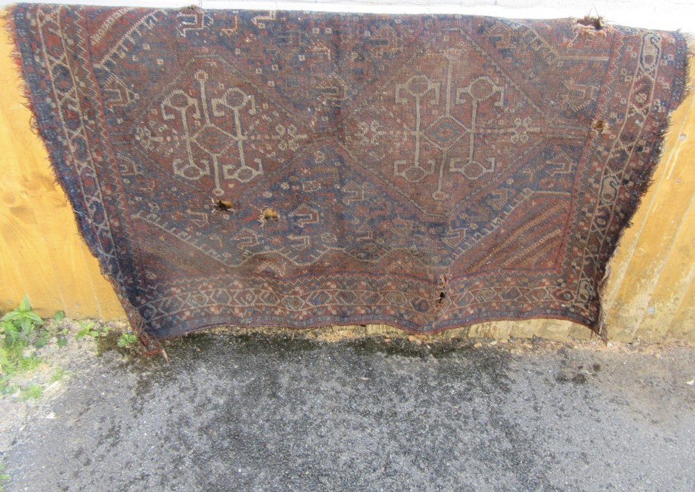 ANTIQUE COUNTRY HOUSE SHABBY CHIC QASHQAI RUG. PLETHORA OF BIRD MOTIFS. View XXVI